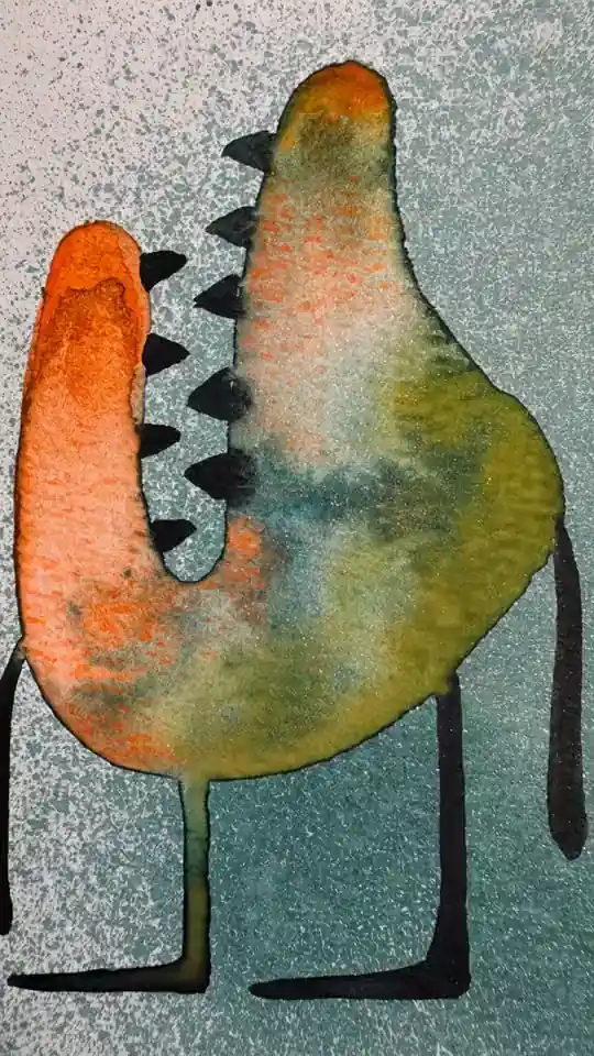 A watercolor creature comes to life