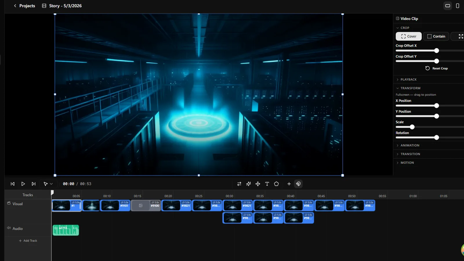 The Timeline surface in the Master Timeline workspace